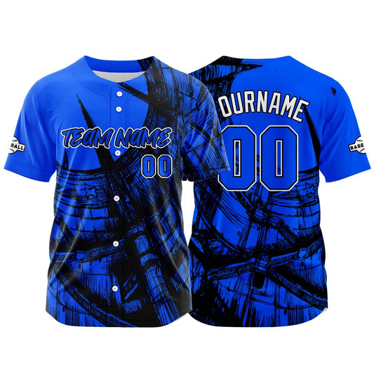 Benutzerdefinierte Baseball Jersey Personalisierte Baseball Shirt genäht und Druck Royal