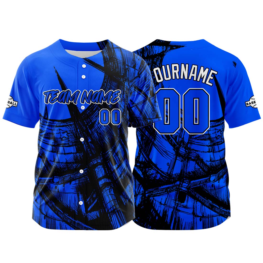 Benutzerdefinierte Baseball Jersey Personalisierte Baseball Shirt genäht und Druck Royal