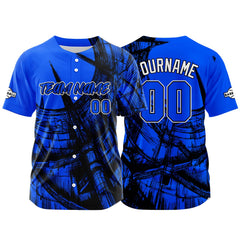 Benutzerdefinierte Baseball Jersey Personalisierte Baseball Shirt genäht und Druck Royal