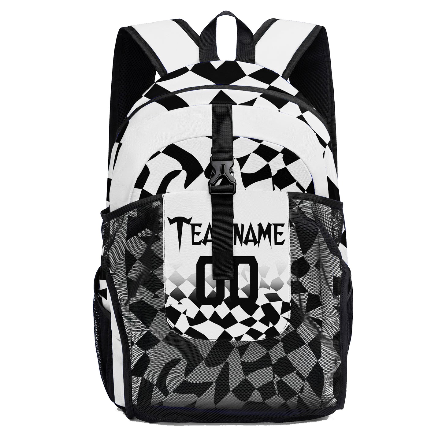 Anpassen Weiß Schwarz Sport Rucksäcke Mit Personalisiert Namen, Zahlen und Logos