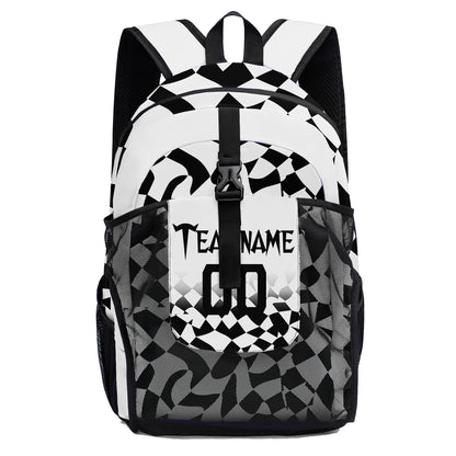 Anpassen Weiß Schwarz Sport Rucksäcke Mit Personalisiert Namen, Zahlen und Logos