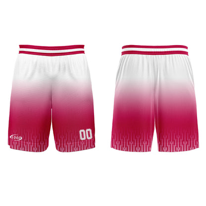 Benutzerdefinierter Rot Weiß Farbverlauf Basketball Jersey Uniform Anzug gedruckt Ihr Logo Name Nummer