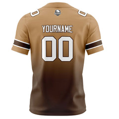 Benutzerdefinierte Braun Gradient Fußball Trikots Personalisierter Name Nummer Logo
