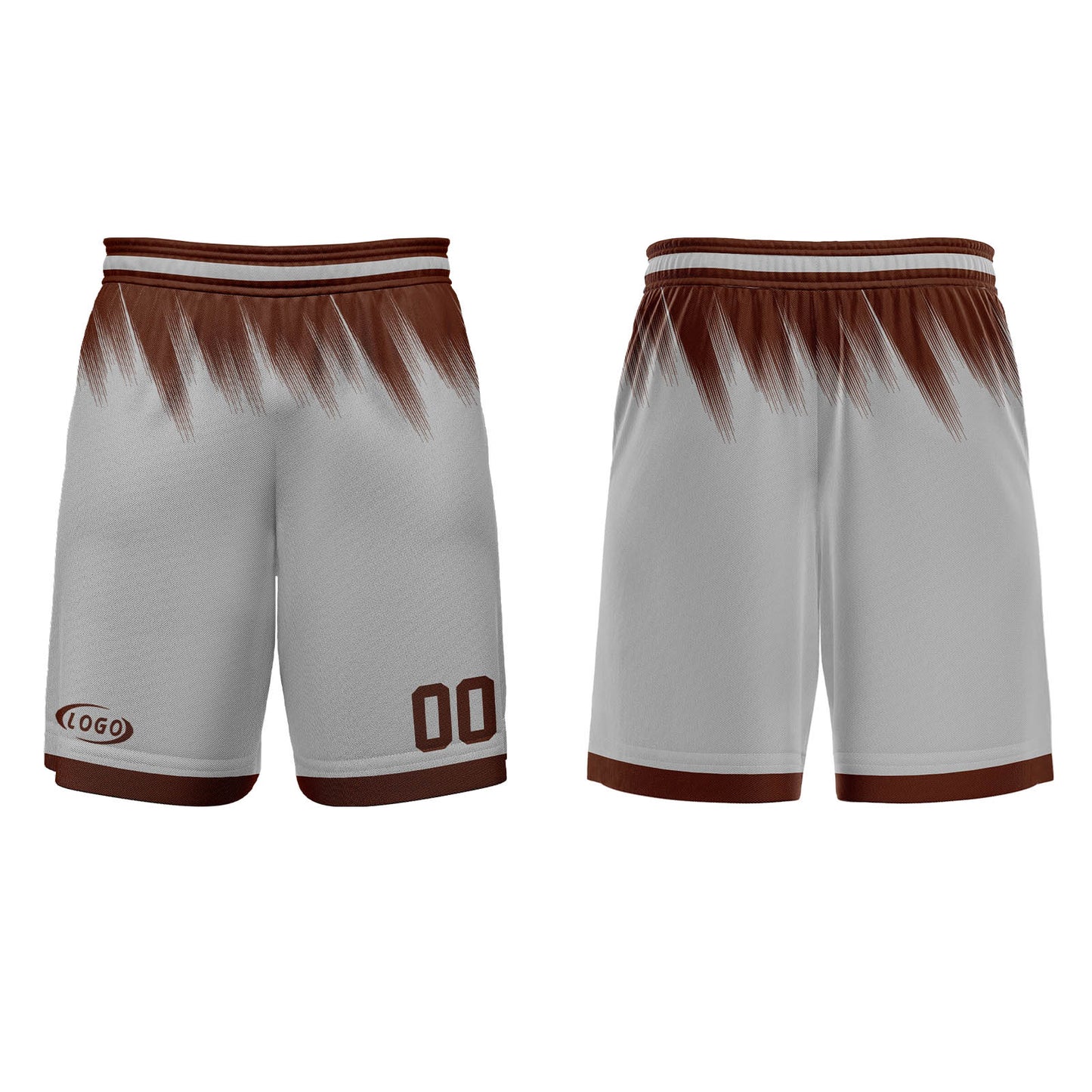 Benutzerdefinierter Grau Braun Basketball Jersey Uniform Anzug gedruckt Ihr Logo Name Nummer