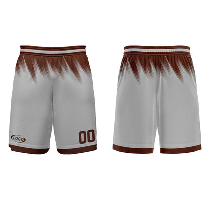 Benutzerdefinierter Grau Braun Basketball Jersey Uniform Anzug gedruckt Ihr Logo Name Nummer
