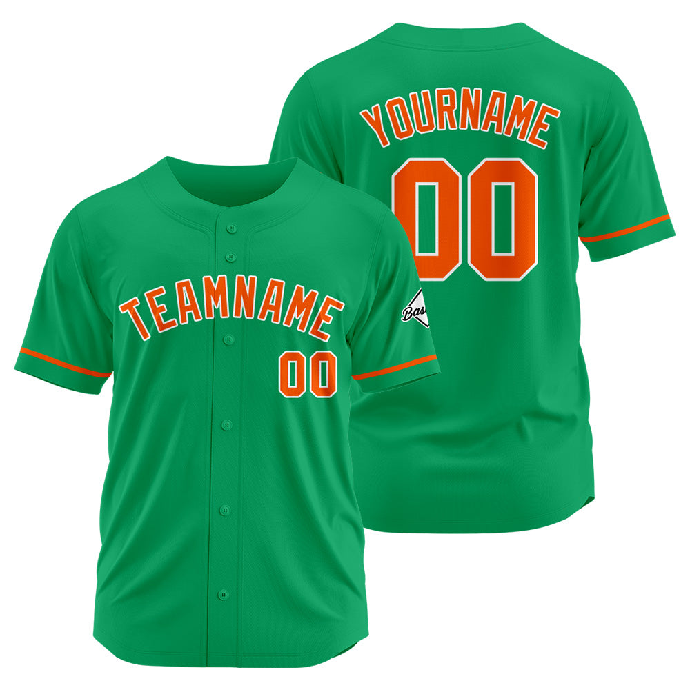 Benutzerdefinierte Authentisch Baseball-Trikot  Grün-Orange