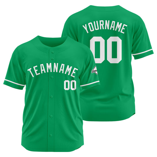 Benutzerdefinierte Authentisch Baseball-Trikot Grün Weiß