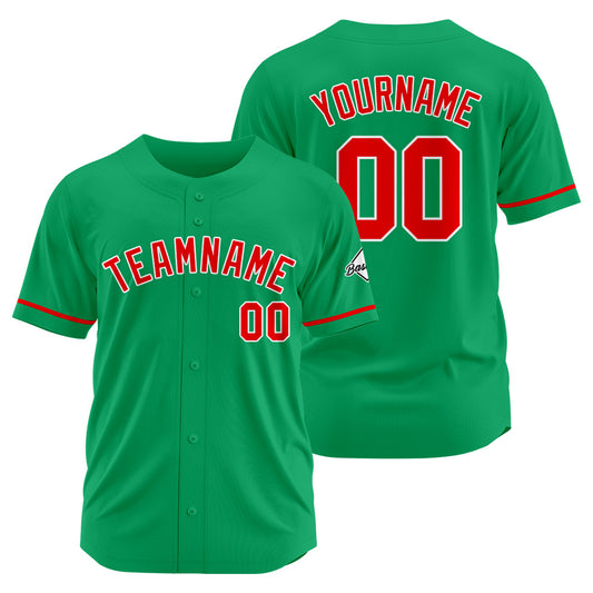 Benutzerdefinierte Authentisch Baseball-Trikot Grün-Rot