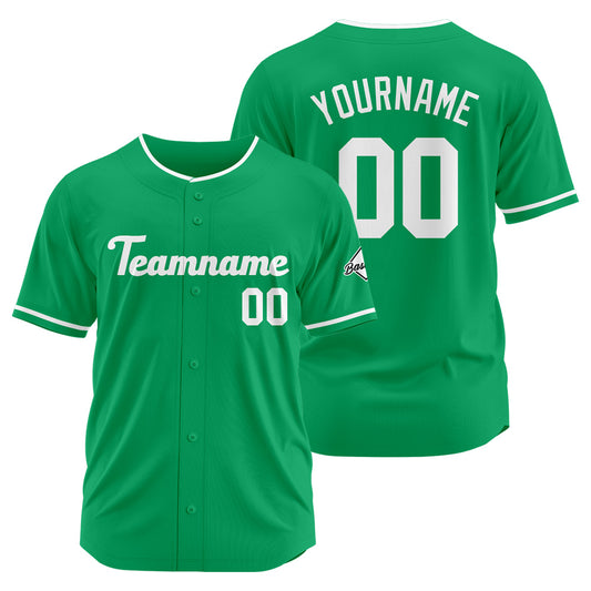 Benutzerdefinierte Authentisch Baseball-Trikot Grün Weiß
