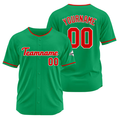 Benutzerdefinierte Authentisch Baseball-Trikot Grün-Rot