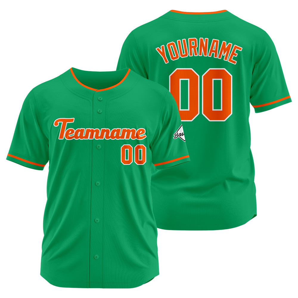 Benutzerdefinierte Authentisch Baseball-Trikot  Grün-Orange