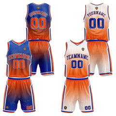 Benutzerdefinierte Royal Orange Reversible Basketball Jersey Personalisierte Name Nummernlogo drucken