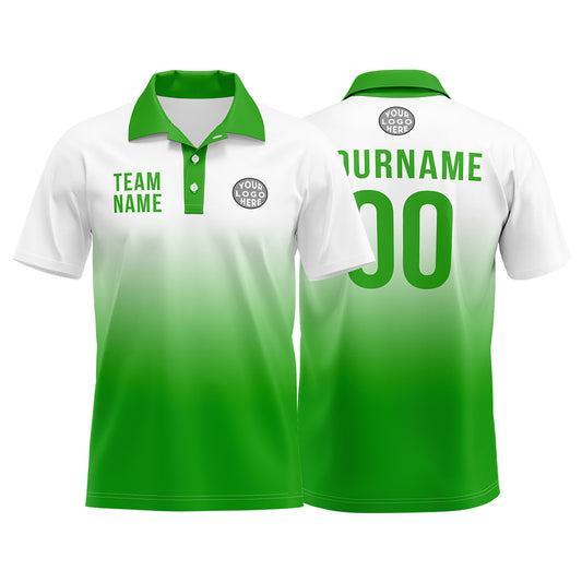 Benutzerdefinierte Grün Fußball Polo-Shirts Fügen Sie Ihr Einzigartiges hinzu Logo/Name/Nummer