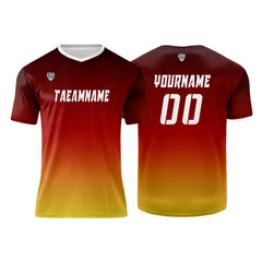 Benutzerdefinierte Rot Orange Gelb Trikots für Männer Frauen Personalisierte Fußball Uniformen für Erwachsene und Kind