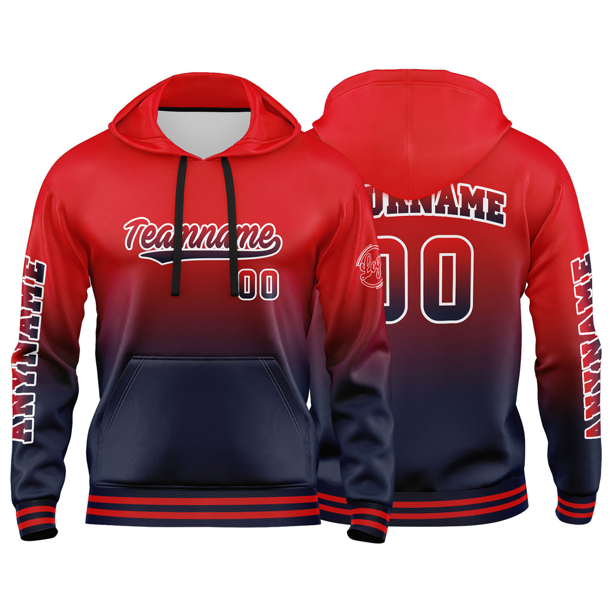 Benutzerdefinierter Marine Rot Hoodie für Mann, Frau, Mädchen, Junge. Drucken Sie Ihr Logo, Ihren Namen und Ihre Nummer