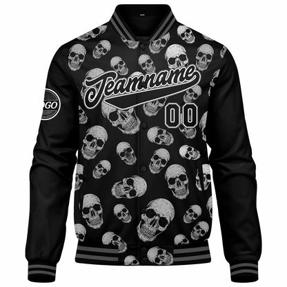 Benutzerdefinierte Verlauf Varsity-Jacke. Letterman-Jacke Grau