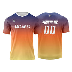 Benutzerdefinierte Blau Orange Gelb Trikots für Männer Frauen Personalisierte Fußball Uniformen für Erwachsene und Kind