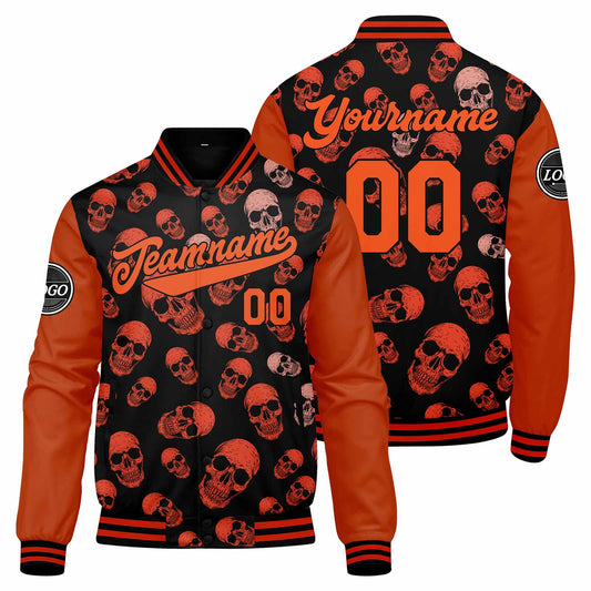 Benutzerdefinierte Verlauf Varsity-Jacke. Letterman-Jacke Orange