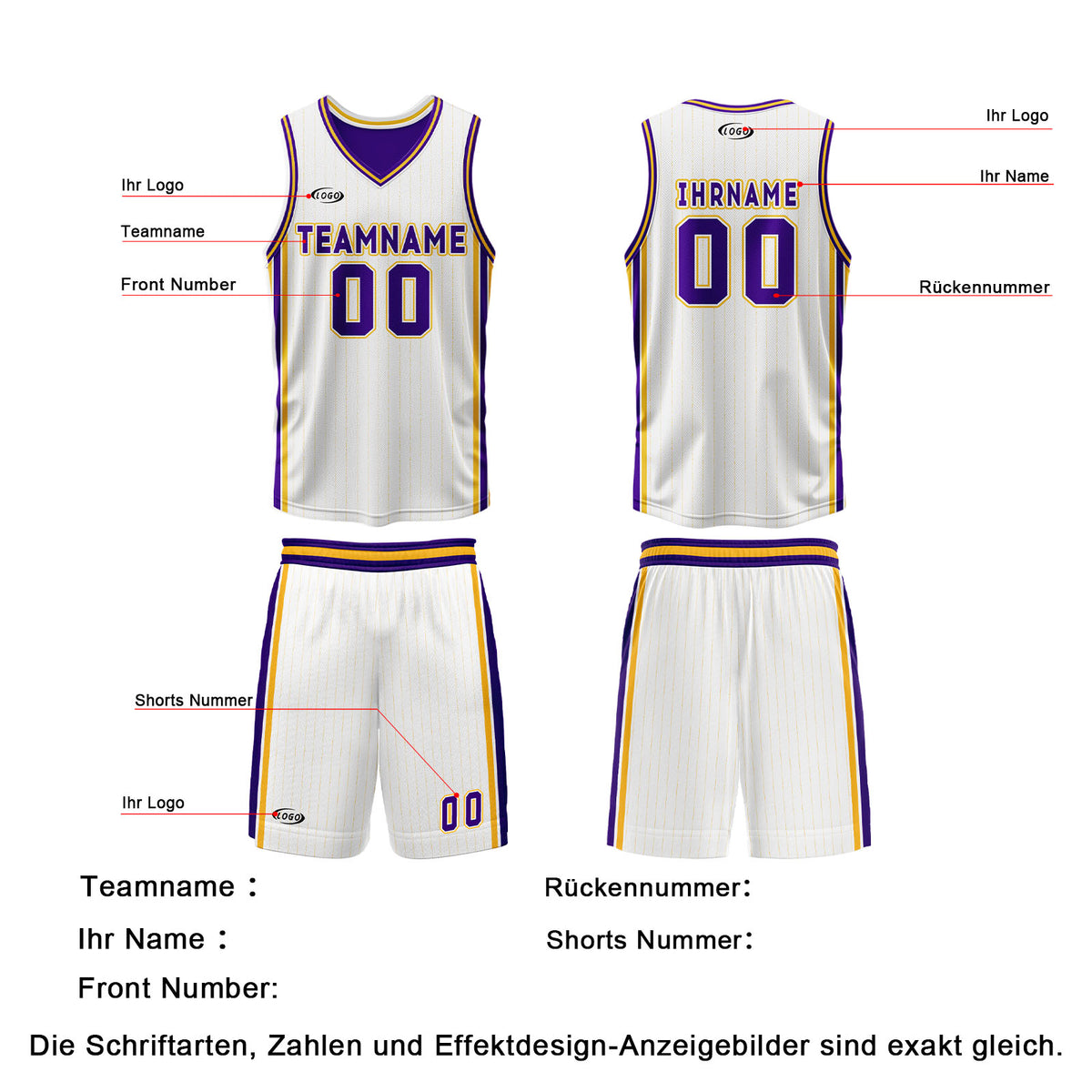 Benutzerdefinierte Weiß Lila Gelb Reversible Basketball Jersey Personalisierte Drucken Name Nummer Logo