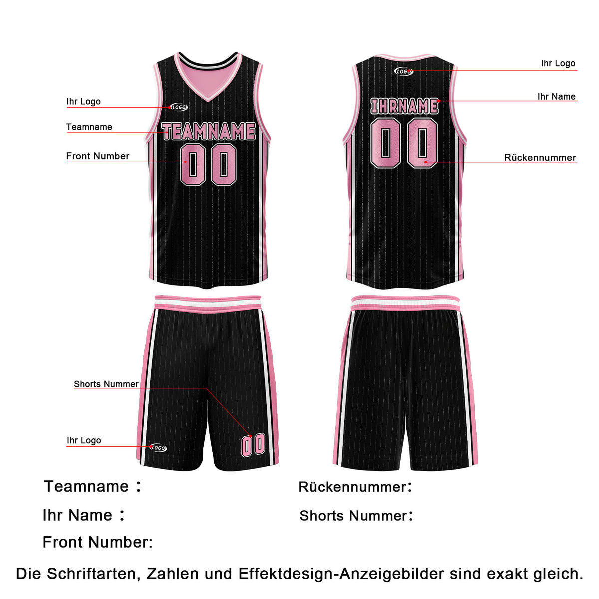 Benutzerdefinierte Schwarz Rosa Reversible Basketball Jersey Personalisierte Drucken Name Nummer Logo