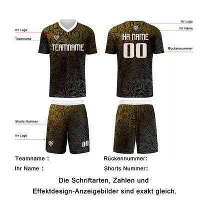 Benutzerdefinierte Gelb Silber Trikots für Männer Frauen Personalisierte Fußball Uniformen für Erwachsene und Kind