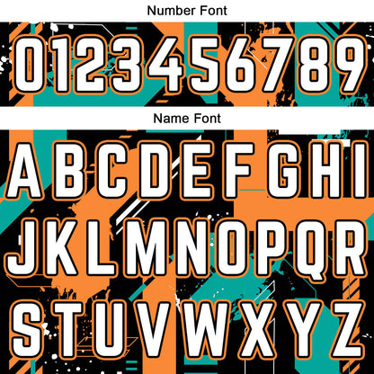 Benutzerdefinierte Aqua Orange Kurzarm-Kapuzenpullover für Männer Frauen Hemden mit Kapuzen gedruckt Name Logo