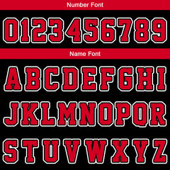 Benutzerdefinierter Schwarz Rot Basketball Jersey Uniform Anzug gedruckt Ihr Logo Name Nummer