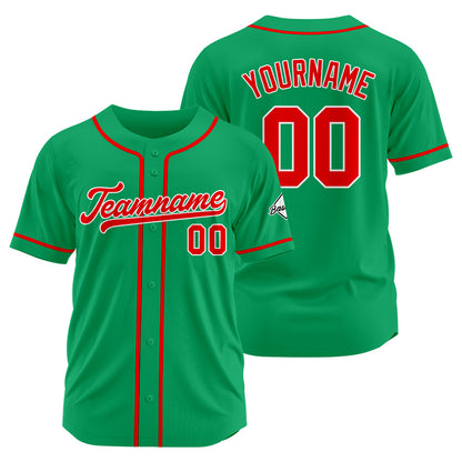 Benutzerdefinierte Authentisch Baseball-Trikot Grün-Rot