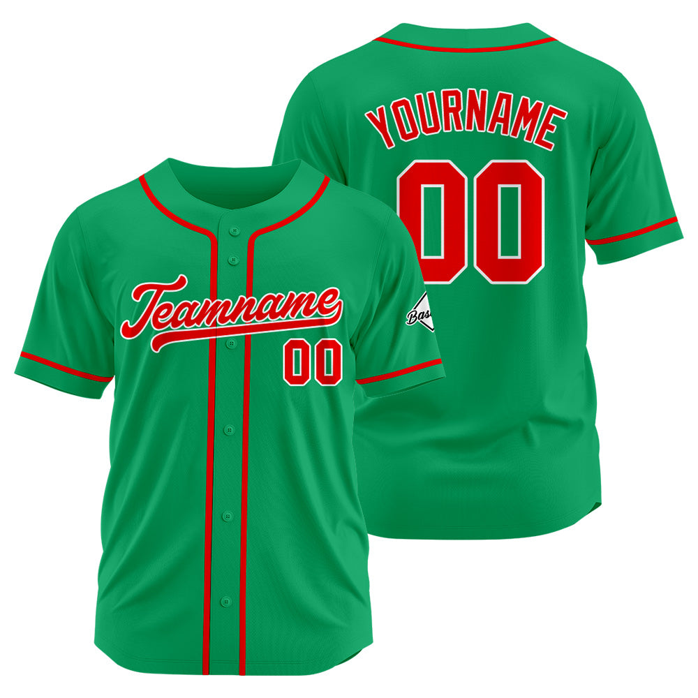 Benutzerdefinierte Authentisch Baseball-Trikot Grün-Rot