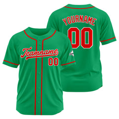 Benutzerdefinierte Authentisch Baseball-Trikot Grün-Rot