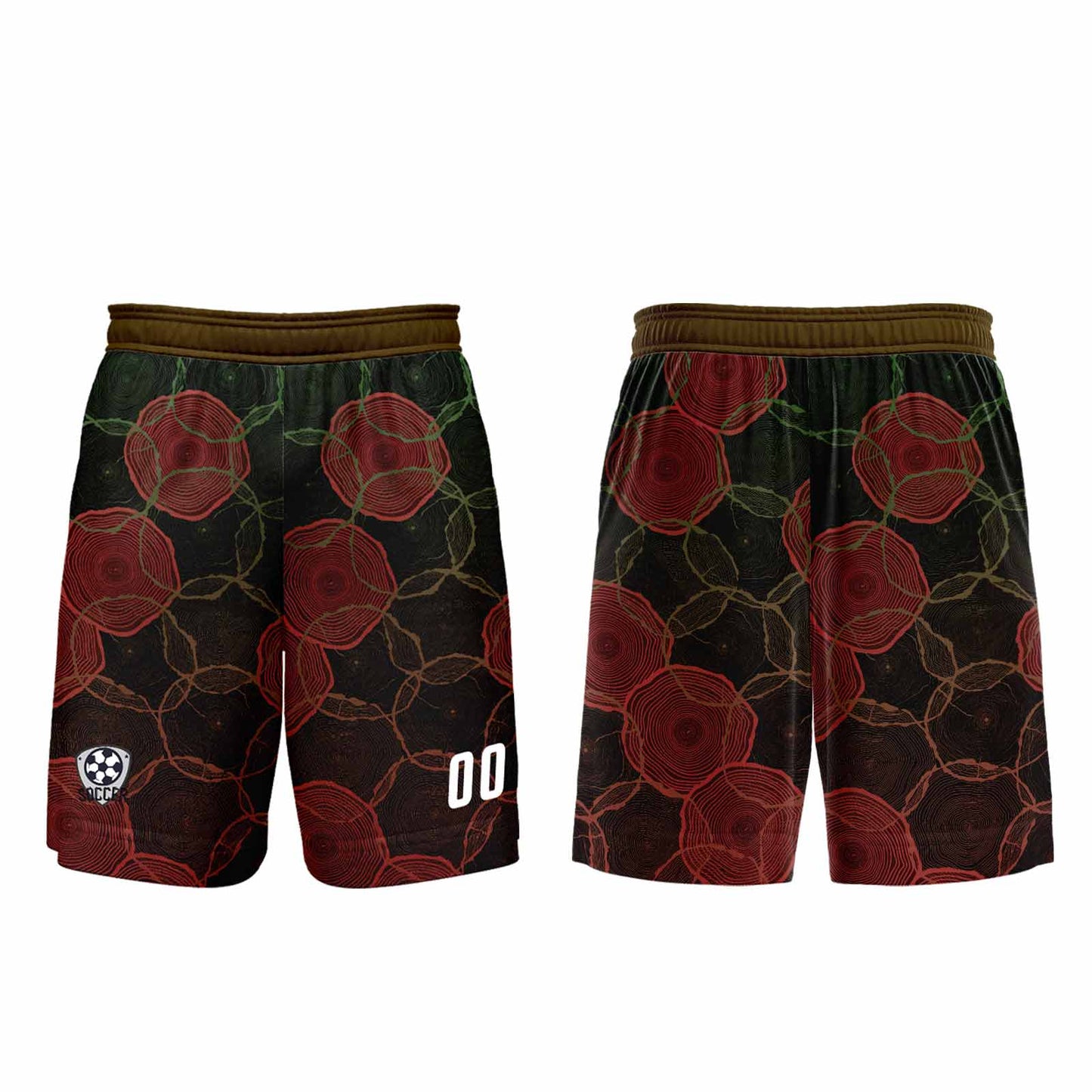 Benutzerdefinierte Schwarz Rot Gradient Trikots für Männer Frauen Personalisierte Fußball Uniformen für Erwachsene und Kind