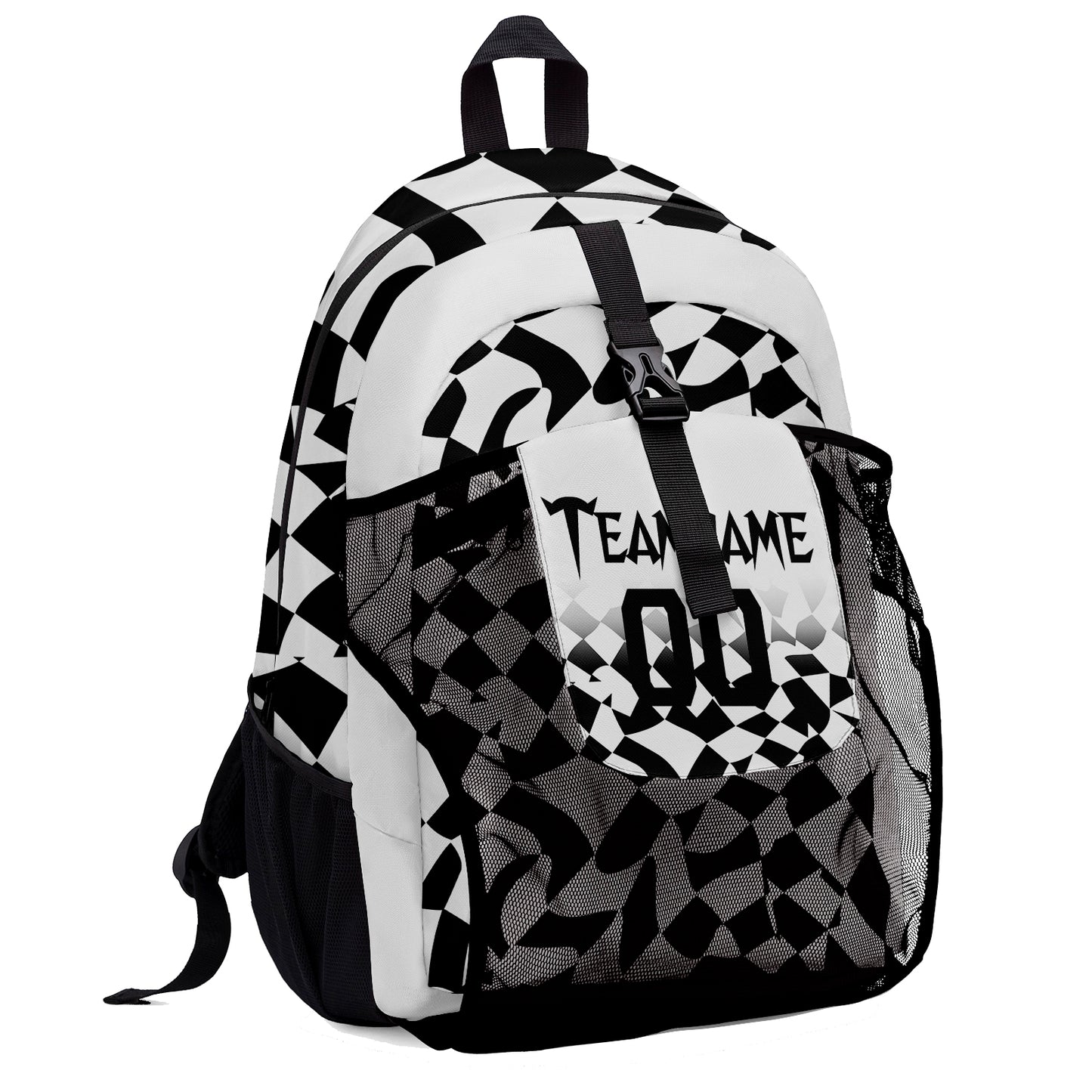 Anpassen Weiß Schwarz Sport Rucksäcke Mit Personalisiert Namen, Zahlen und Logos