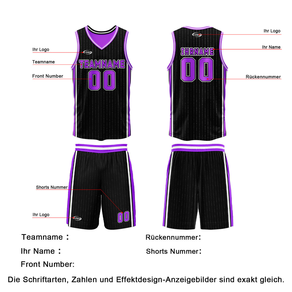 Benutzerdefinierte Schwarz Neon Lila Reversible Basketball Jersey Personalisierte Drucken Name Nummer Logo