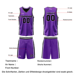 Benutzerdefinierte Lila Schwarz Reversible Basketball Jersey Personalisierte Drucken Name Nummer Logo