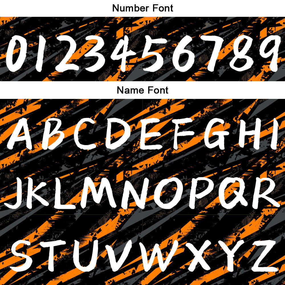 Benutzerdefinierte Schwarz Orange Kurzarm-Kapuzenpullover für Männer Frauen Hemden mit Kapuzen gedruckt Name Logo