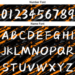 Benutzerdefinierte Schwarz Orange Kurzarm-Kapuzenpullover für Männer Frauen Hemden mit Kapuzen gedruckt Name Logo