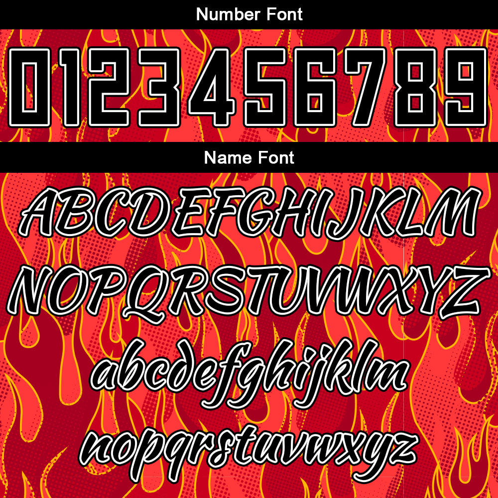 Benutzerdefinierter Basketball Jersey Uniform Anzug gedruckt Ihr Logo Name Nummer Rot Flamme