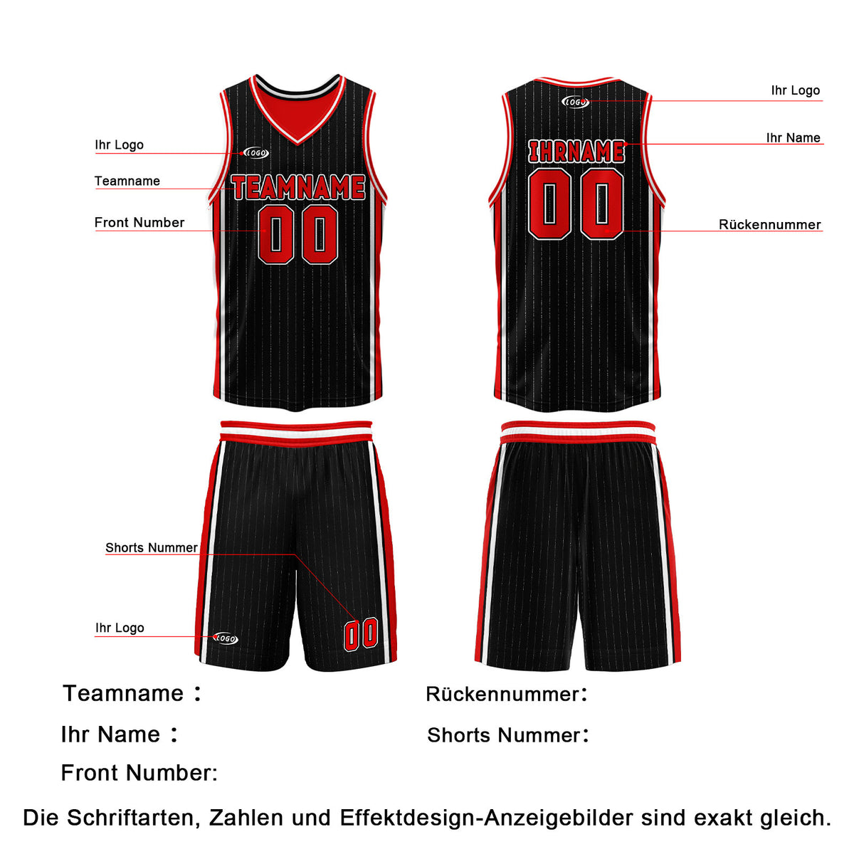Benutzerdefinierte Schwarz Rot Reversible Basketball Jersey Personalisierte Drucken Name Nummer Logo