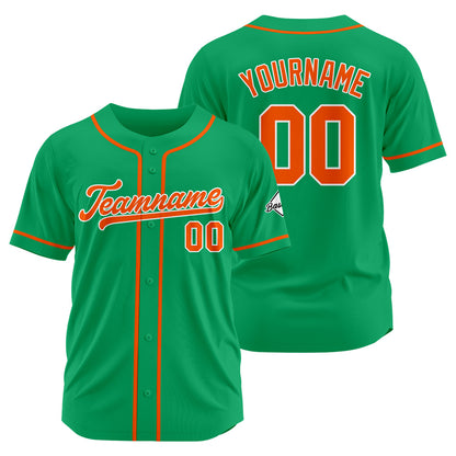 Benutzerdefinierte Authentisch Baseball-Trikot  Grün-Orange