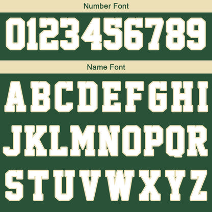 Benutzerdefinierte Dunkelgrün Weiß Creme Reversible Basketball Jersey Personalisierte Print Name Nummer Logo