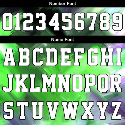 Benutzerdefinierter Basketball Jersey Uniform Anzug gedruckt Ihr Logo Name Nummer Grün&Lila