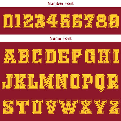 Benutzerdefinierte Burgund Weiß Gelb Reversible Basketball Jersey Personalisierte Print Name Nummer Logo