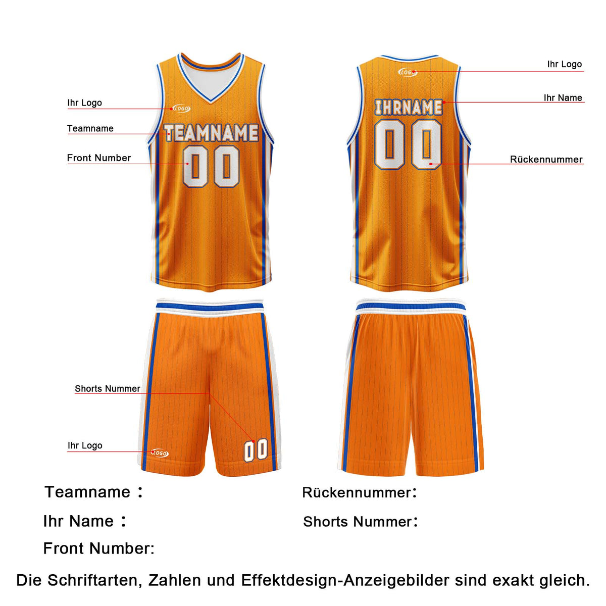 Benutzerdefinierte Orange Weiß Blau Reversible Basketball Jersey Personalisierte Drucken Name Nummer Logo