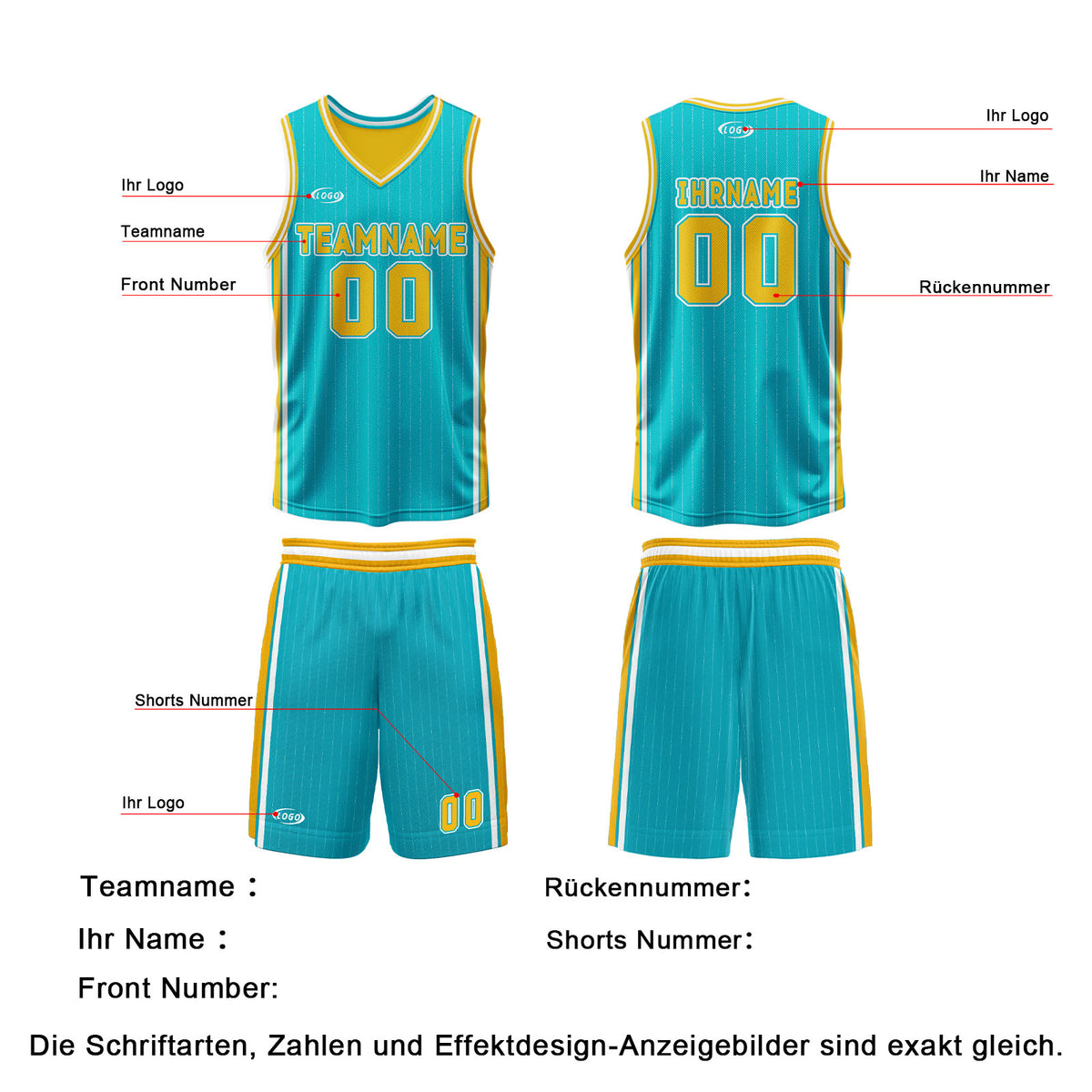 Benutzerdefinierte Cyan Gelb Reversible Basketball Jersey Personalisierte Drucken Name Nummer Logo