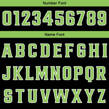 Benutzerdefinierter Schwarz Grün Basketball Jersey Uniform Anzug gedruckt Ihr Logo Name Nummer