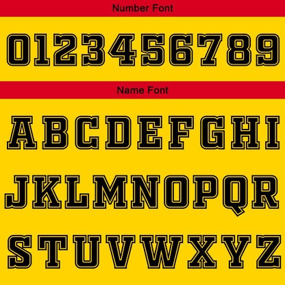 Benutzerdefinierte Gelb Rot Schwarz Reversible Basketball Jersey Personalisierte Print Name Nummer Logo