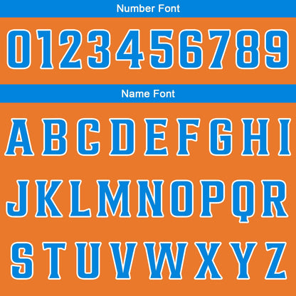 Benutzerdefinierter Orange Blau Basketball Jersey Uniform Anzug gedruckt Ihr Logo Name Nummer
