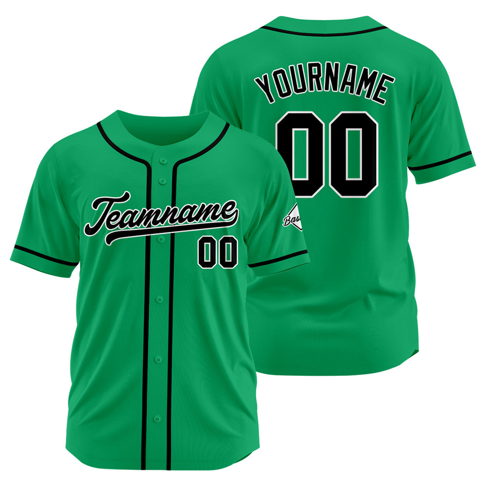 Benutzerdefinierte Authentisch Baseball-Trikot Grün Schwarz