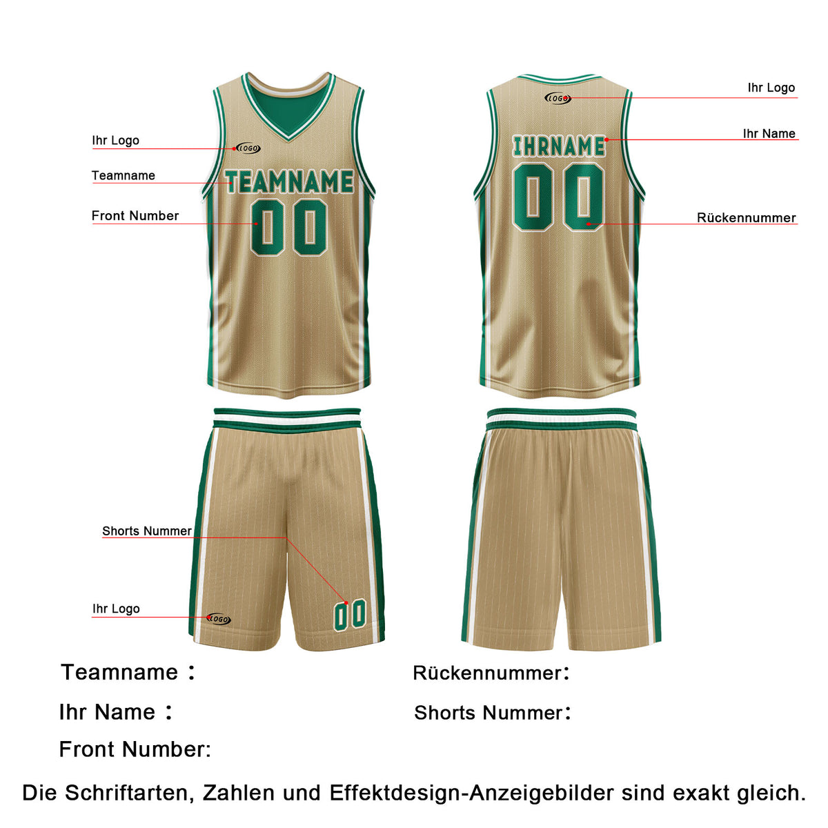 Benutzerdefinierte Gold Grün Reversible Basketball Jersey Personalisierte Drucken Name Nummer Logo
