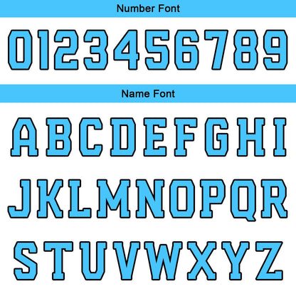 Benutzerdefinierter  Hellblau Basketball Jersey Uniform Anzug gedruckt Ihr Logo Name Nummer